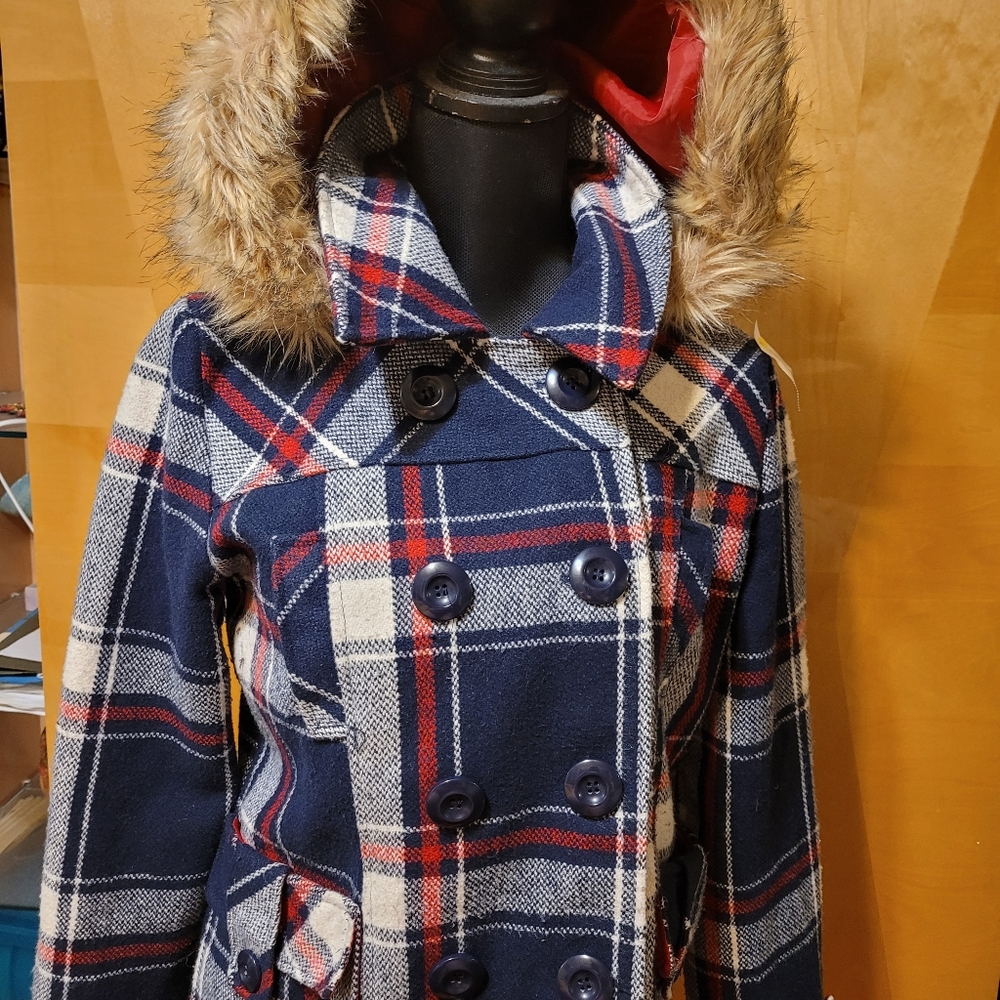 Plaid Dollhouse coat size Large